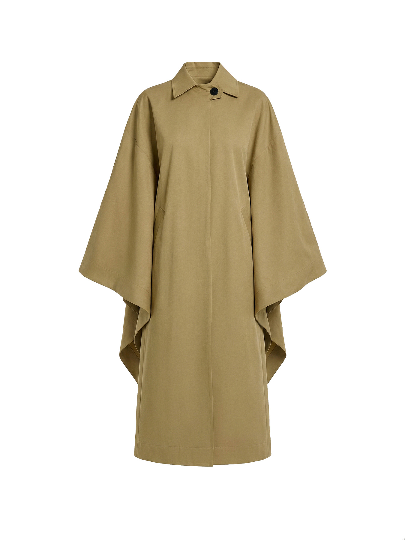 Тренч-пончо из итальянского хлопка с контрастными деталями