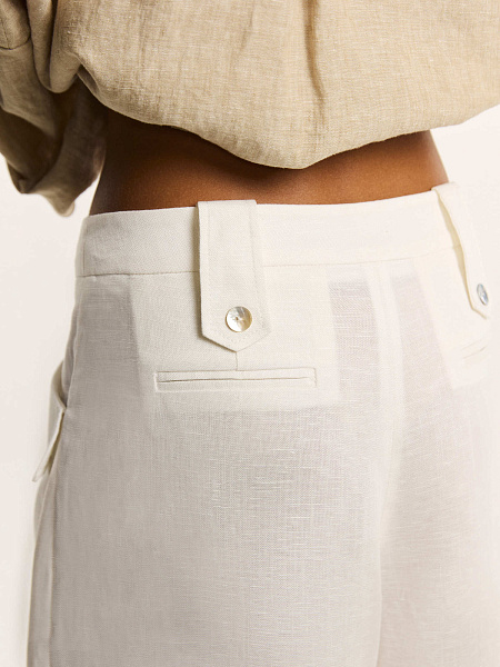 Брюки свободного кроя из итальянского льна