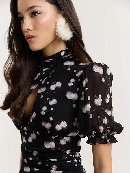 Платье мини Black Flower