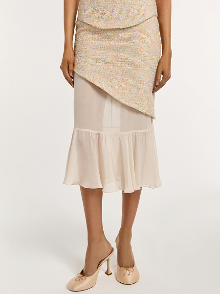 Юбка из итальянского твида с подъюбником