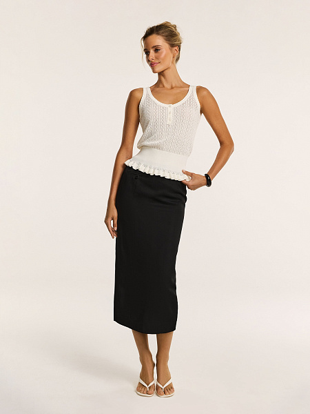 Юбка миди из итальянского льна
