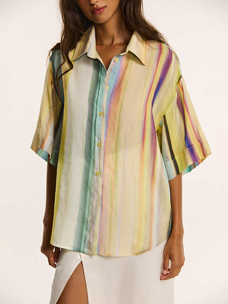 Рубашка с коротким рукавом из итальянского льна