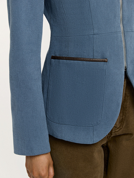 Куртка с отделкой из натуральной кожи