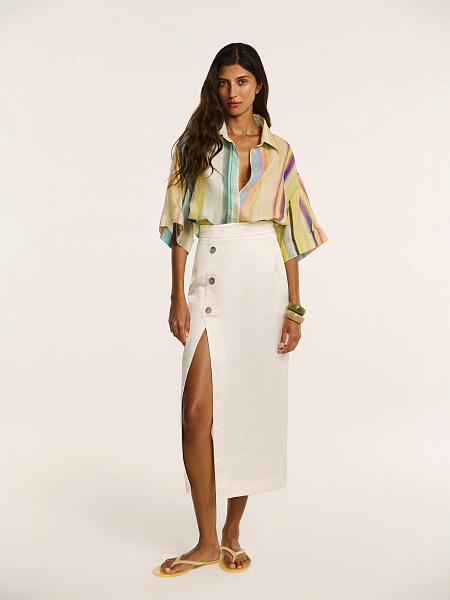 Рубашка с коротким рукавом из итальянского льна