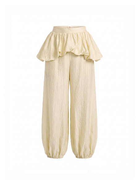 Шаровары с баской из фактурной ткани