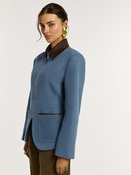 Куртка с отделкой из натуральной кожи