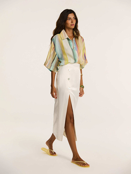 Юбка миди из итальянского льна