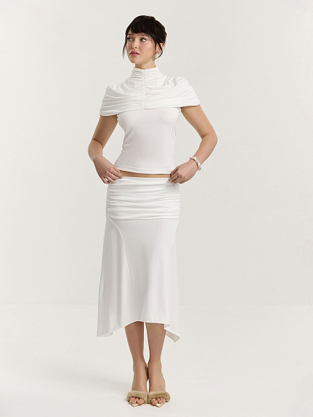Юбка миди со сборкой