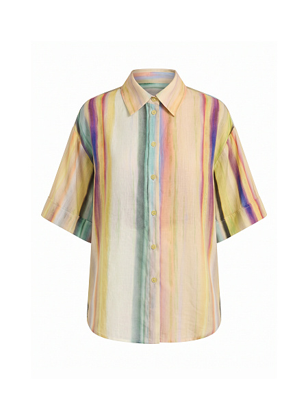 Рубашка с коротким рукавом из итальянского льна