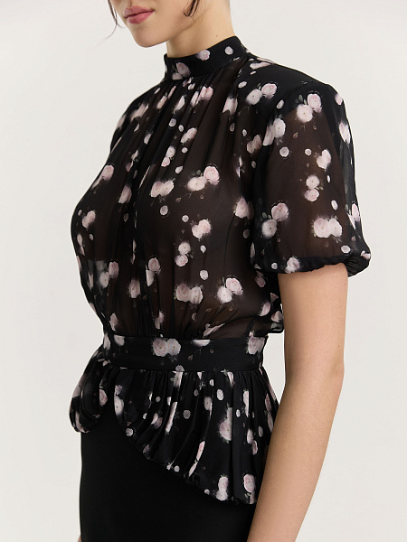 Платье миди Black Flower