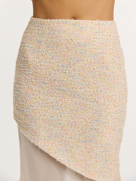 Юбка из итальянского твида с подъюбником