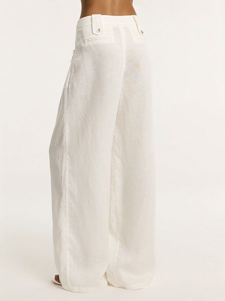 Брюки свободного кроя из итальянского льна