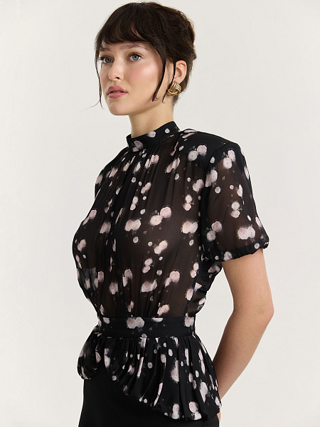 Платье миди Black Flower