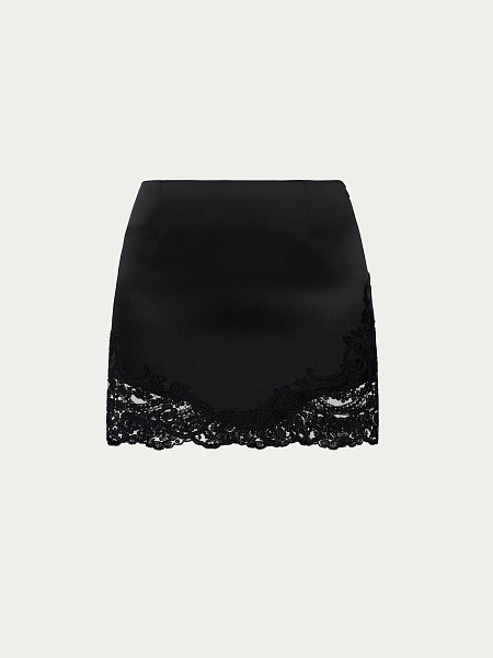 Юбка мини с вставкой из кружева Vesper
