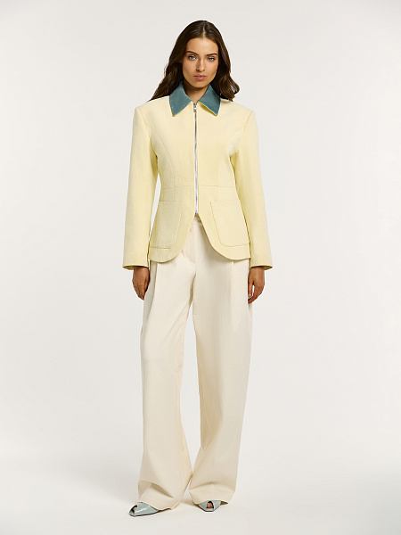 Куртка с отделкой из натуральной кожи