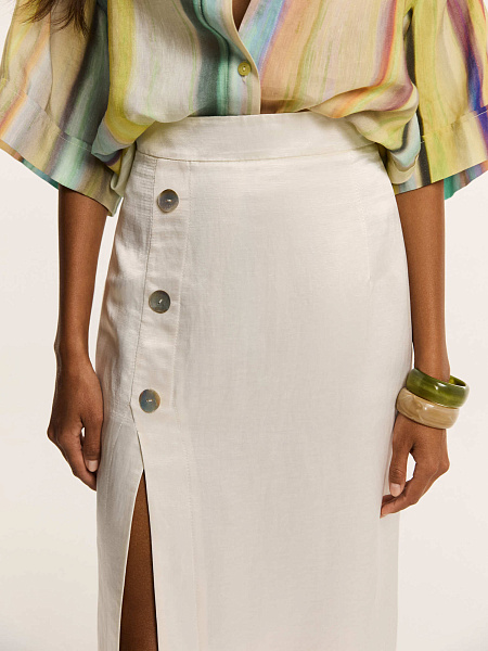 Юбка миди из итальянского льна