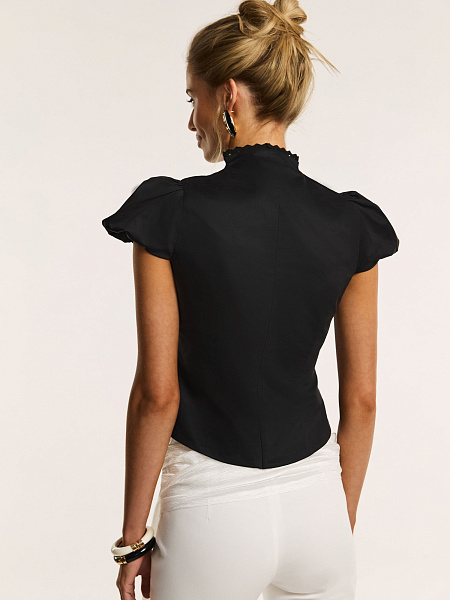 Блуза из хлопка с отделкой из кружева