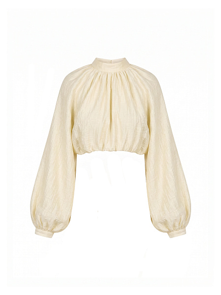 Блуза свободного кроя из фактурной ткани