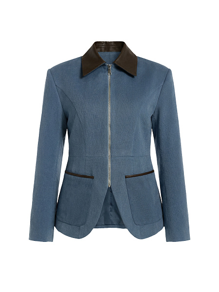 Куртка с отделкой из натуральной кожи