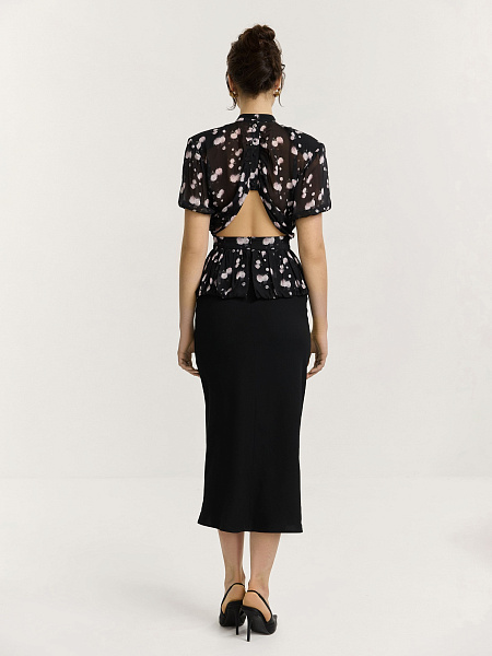 Платье миди Black Flower