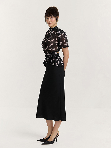 Платье миди Black Flower
