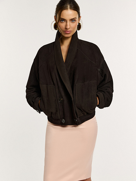 Утепленная куртка из натуральной замши