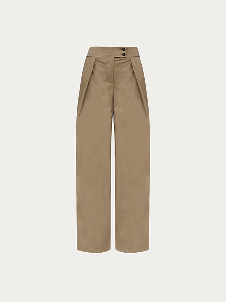 Брюки свободного кроя с защипами